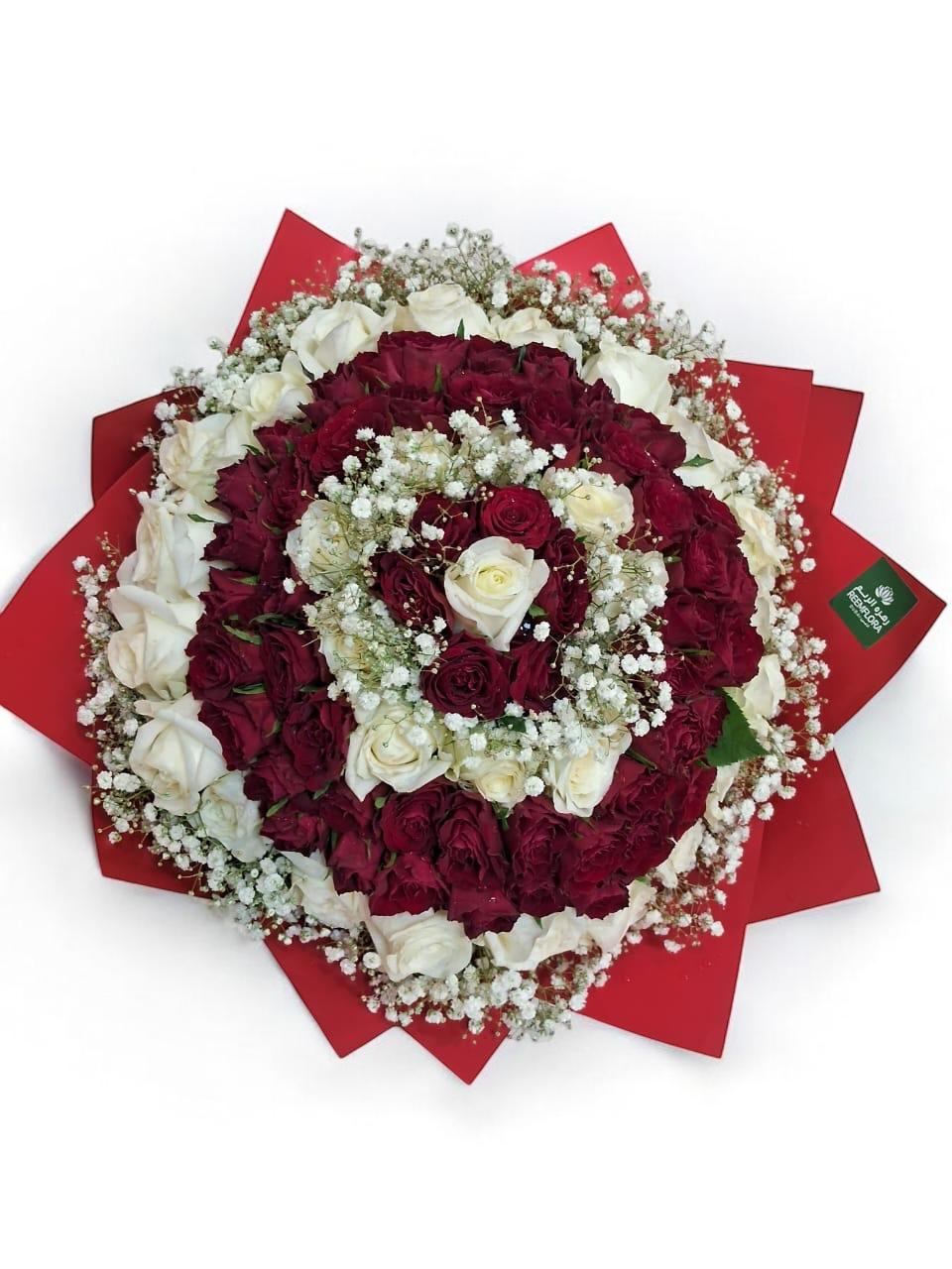 75 Roses with Babys Breath