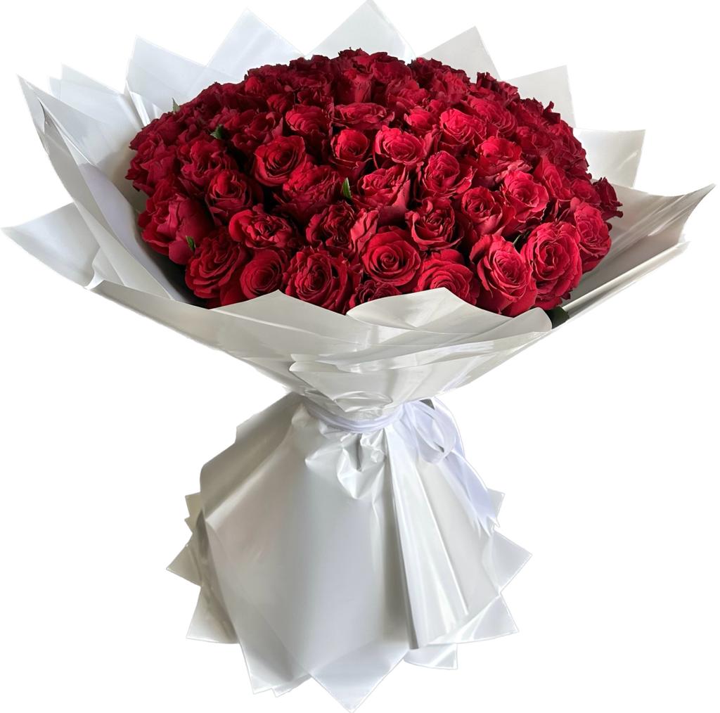 Red Roses Bouquets - White Wrapper