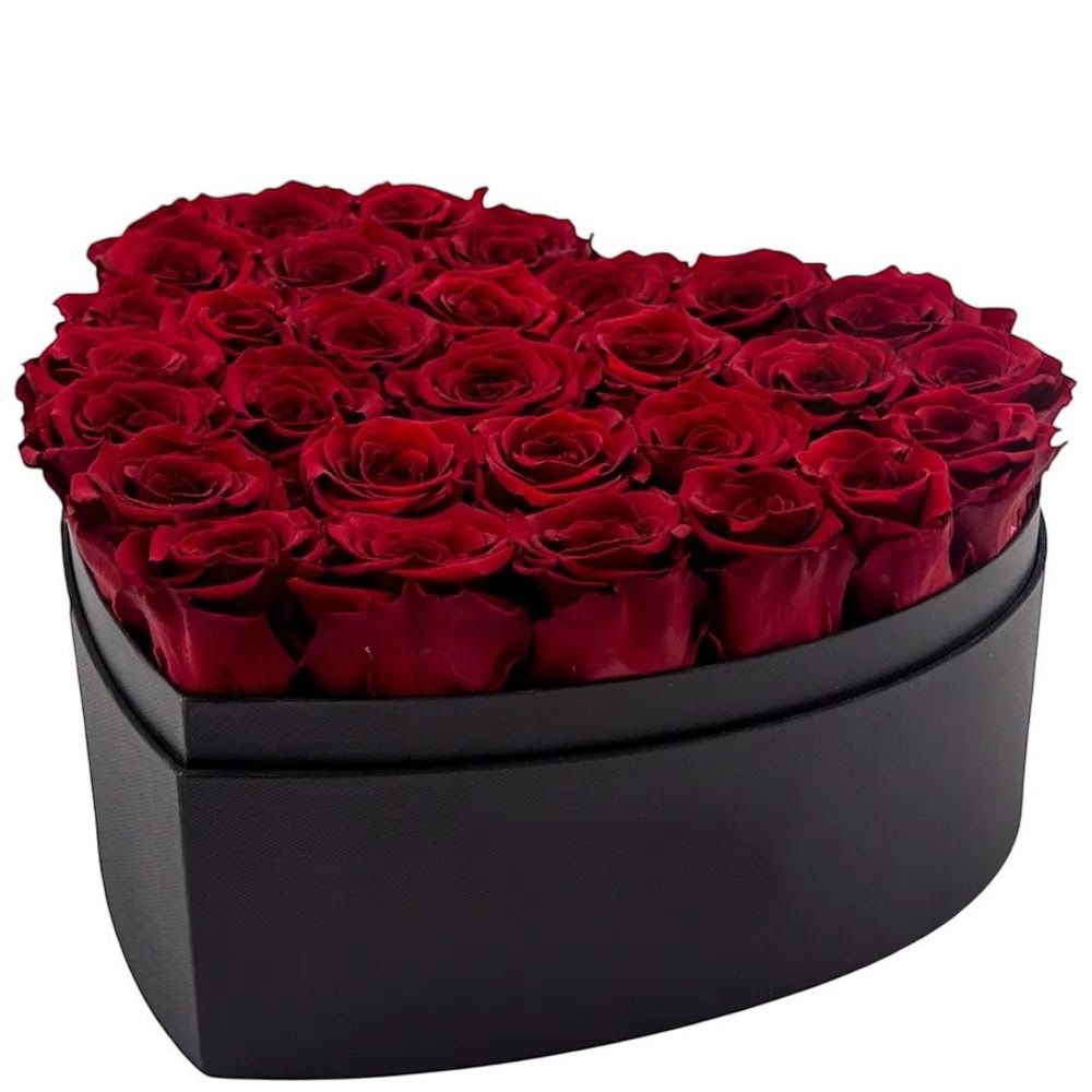 Red Roses in a Heart shaped box